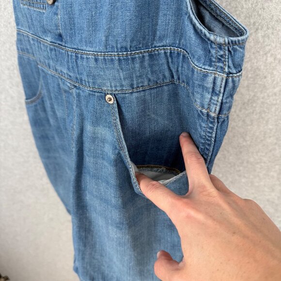 Levis Womens Denim Skirtall Overalls Dress Size M Light Wash Casual Adjustable - Picture 3 of 13